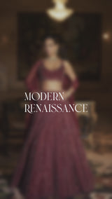Maroon Sequin Lehenga Set