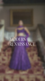 Purple Sequin Skirt Set