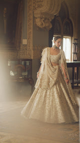 Beige Zardosi Lehenga Set