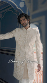 Nude Cream Sherwani Set