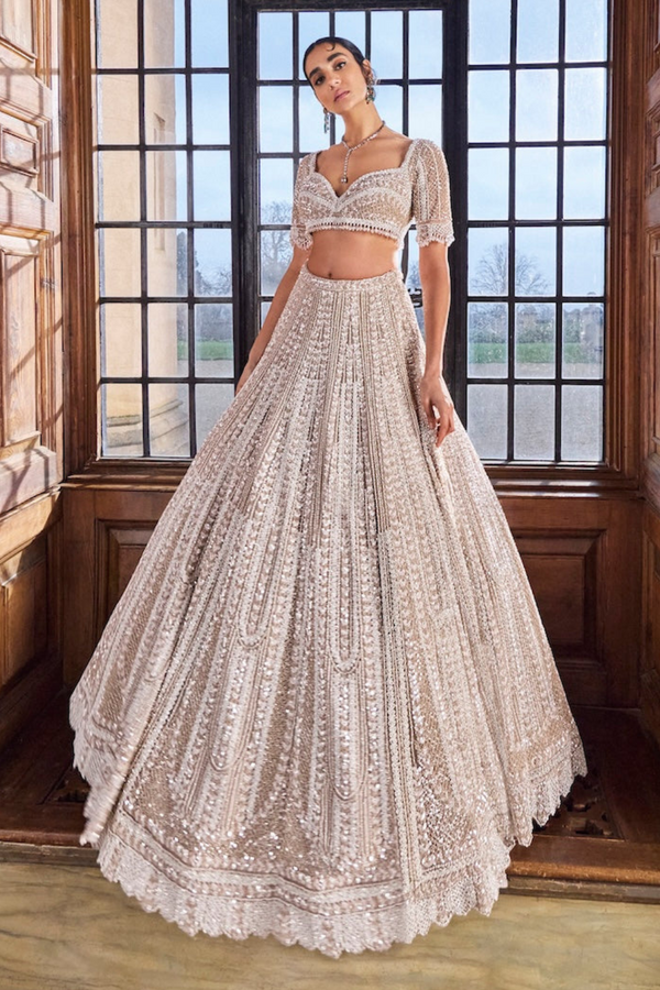 Champagne Pearl Lehenga Set