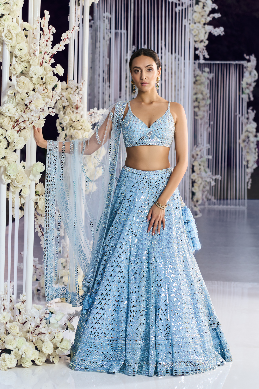 Light blue deals lengha