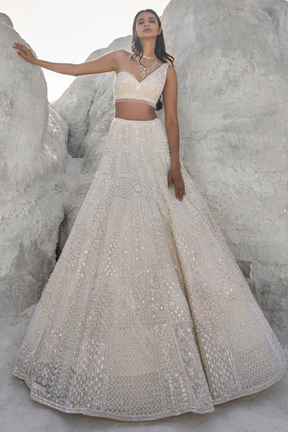 Ivory Pearl Lehenga Set