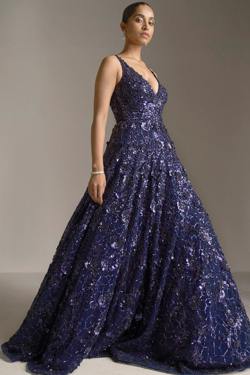 Manhattan Blue Sequin Slip Maxi Formal Dress – Beginning Boutique US