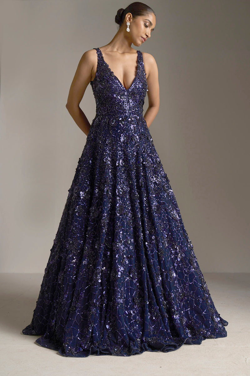 Sparkly Purple Glitter Sequin Prom Dresses Long Evening Gowns – MyChicDress
