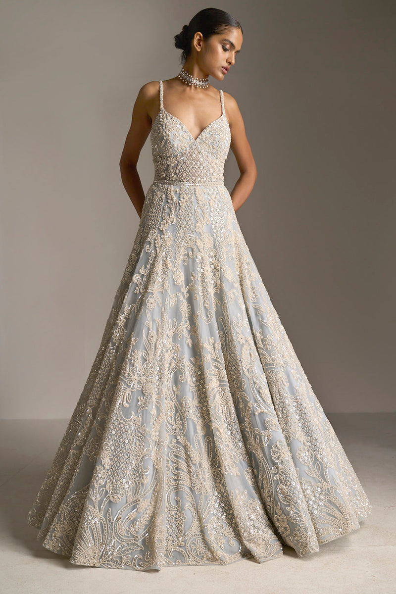 Ice Blue Pearl Gown