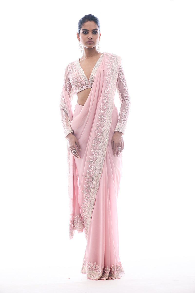 Pink Pearl Saree