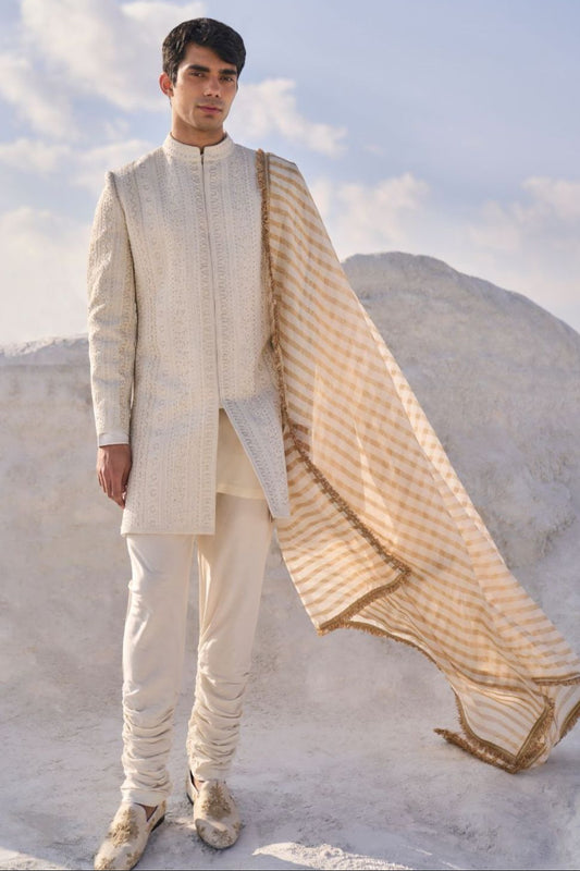Cream Dori Sherwani Set