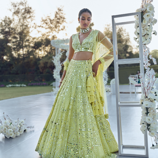 Lemon Green Designer Kanjivaram Silk Half Saree Lehenga Pure Zari Weaving  South Indian Wedding Lehenga With … | Half saree, Lehenga saree design,  Half saree lehenga