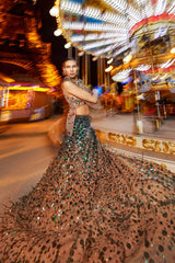 Copper Emerald Skirt Set
