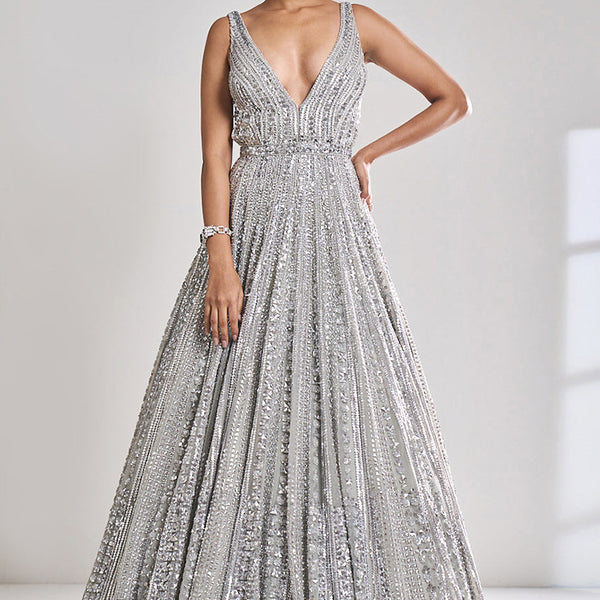 Short silver sequin dress | Maje